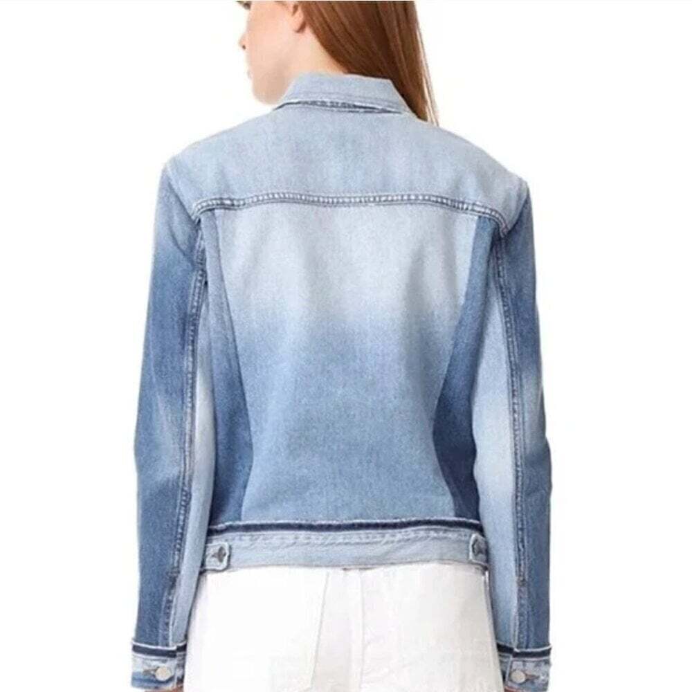 FRAME Nouveau Le Mix Multi Tone Denim Jacket Grey - Picture 2 of 7